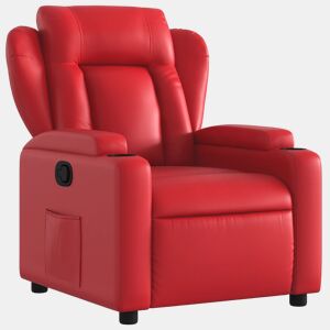 vidaXL Poltrona reclinável couro artificial vermelho