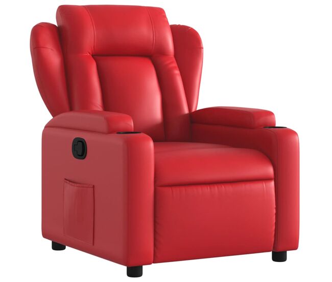 Vidaxl sillón reclinable de cuero sintético rojo