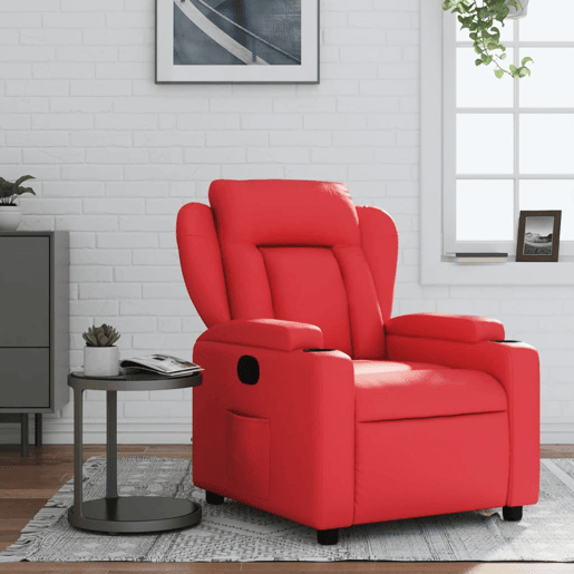 vidaXL Poltrona reclinável couro artificial vermelho vidaXL Poltrona reclinável couro artificial vermelho