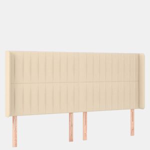 vidaXL Cabeceira cama c luzes LED tecido 163x16x118128 cm cor creme
