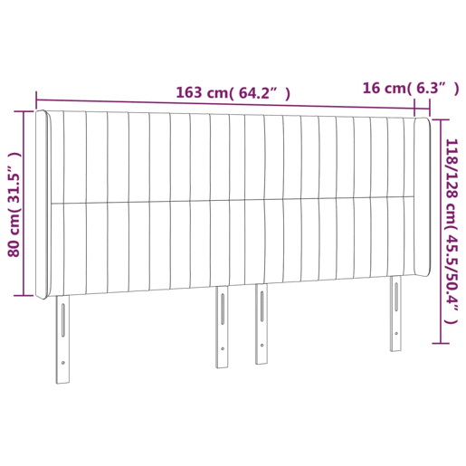 vidaXL Cabeceira de cama c luzes LED tecido 163x16x118128 cm azul
