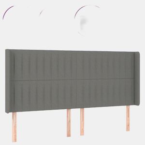 vidaXL Cabeceira de cama c LED tecido 163x16x118128 cm cinza-escuro
