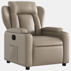 vidaXL Poltrona reclinável couro artificial cor cappuccino