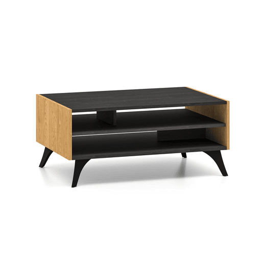 Mesa de centro Soah em madeira e preto Mesa de centro Soah em madeira e preto