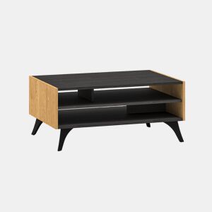 Mesa de centro Soah em madeira e preto