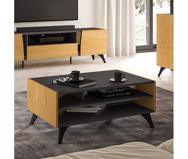 Mesa de centro Soah Madera y Negra
