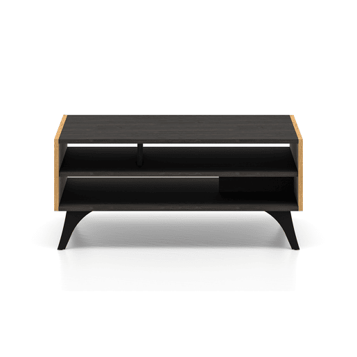 Mesa de centro Soah em madeira e preto Mesa de centro Soah em madeira e preto