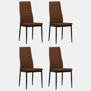 vidaXL Cadeiras de jantar 4 pcs tecido castanho