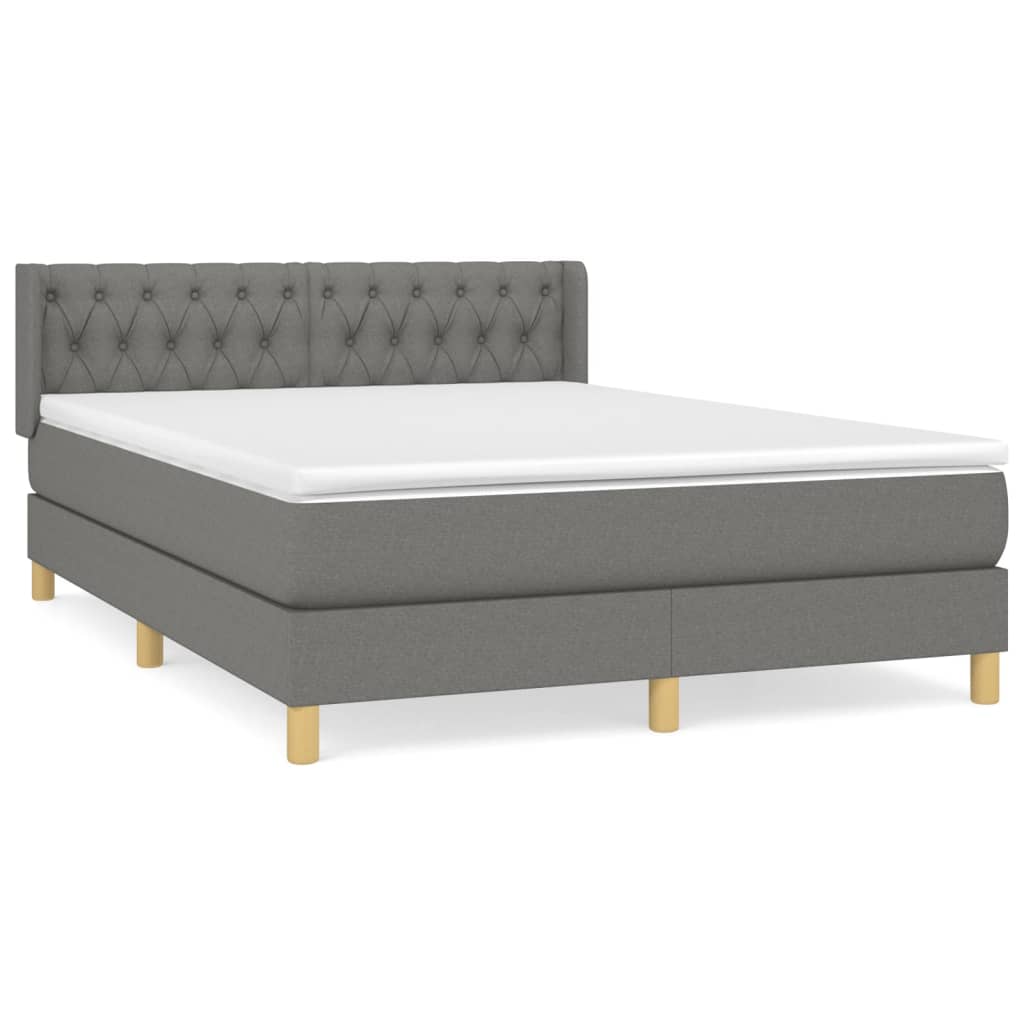 Cama box spring 140x190 Gris Oscuro