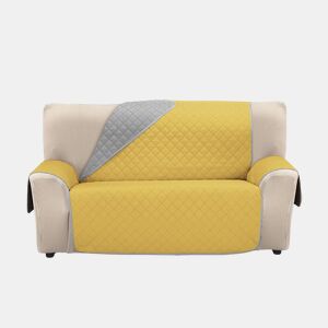 Capa reversível acolchoada para sofá de 2 lugares PLUS Donegal Collections Nina Mostaza  Perla