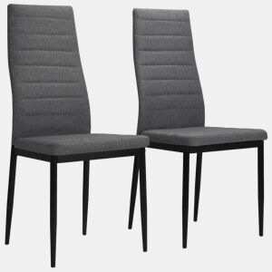 vidaXL Cadeiras de jantar 2 pcs tecido cinzento-claro