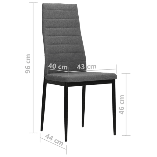 vidaXL Cadeiras de jantar 2 pcs tecido cinzento-claro vidaXL Cadeiras de jantar 2 pcs tecido cinzento-claro