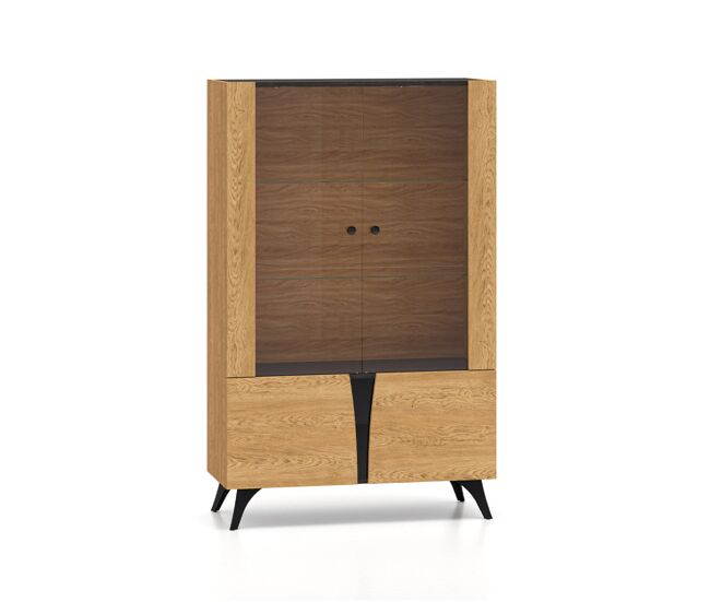 Vajillero 4 puertas soah madera y negro