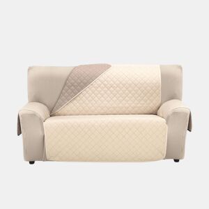 Capa reversível acolchoada para sofá de 4 lugares PLUS Donegal Collections Nina Beige  Cuero