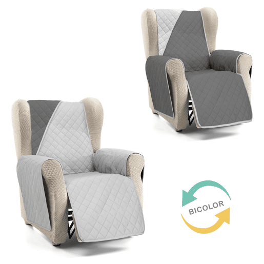 Capa reversível acolchoada para sofá de 1 lugar Donegal Collections Nina Cinza  Antracita