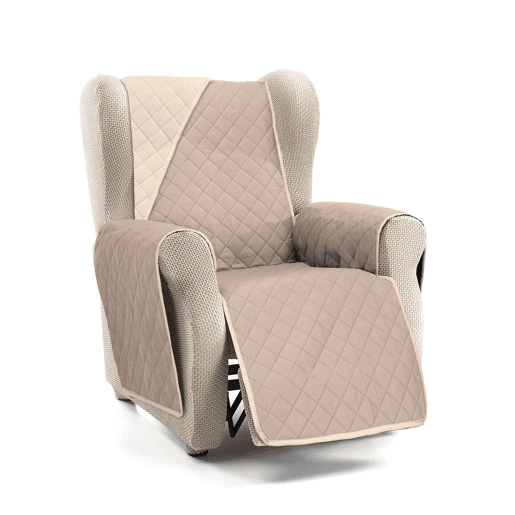 Capa reversível acolchoada para sofá de 1 lugar Donegal Collections Nina Beige  Cuero