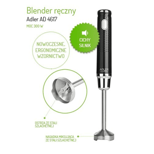 Batedora de Mão Adler AD 4617 Preto Multicolor Prateado 350 W