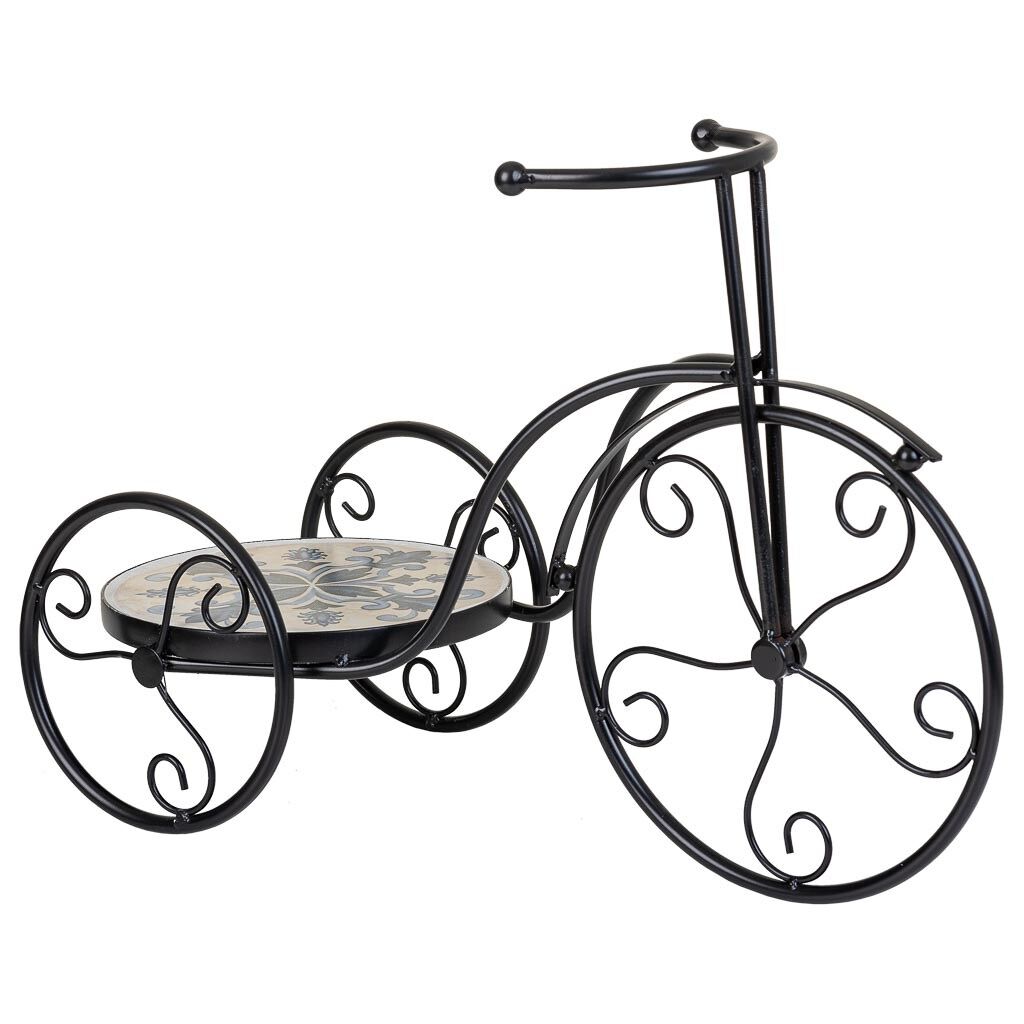 soporte bici de mosaico y forja