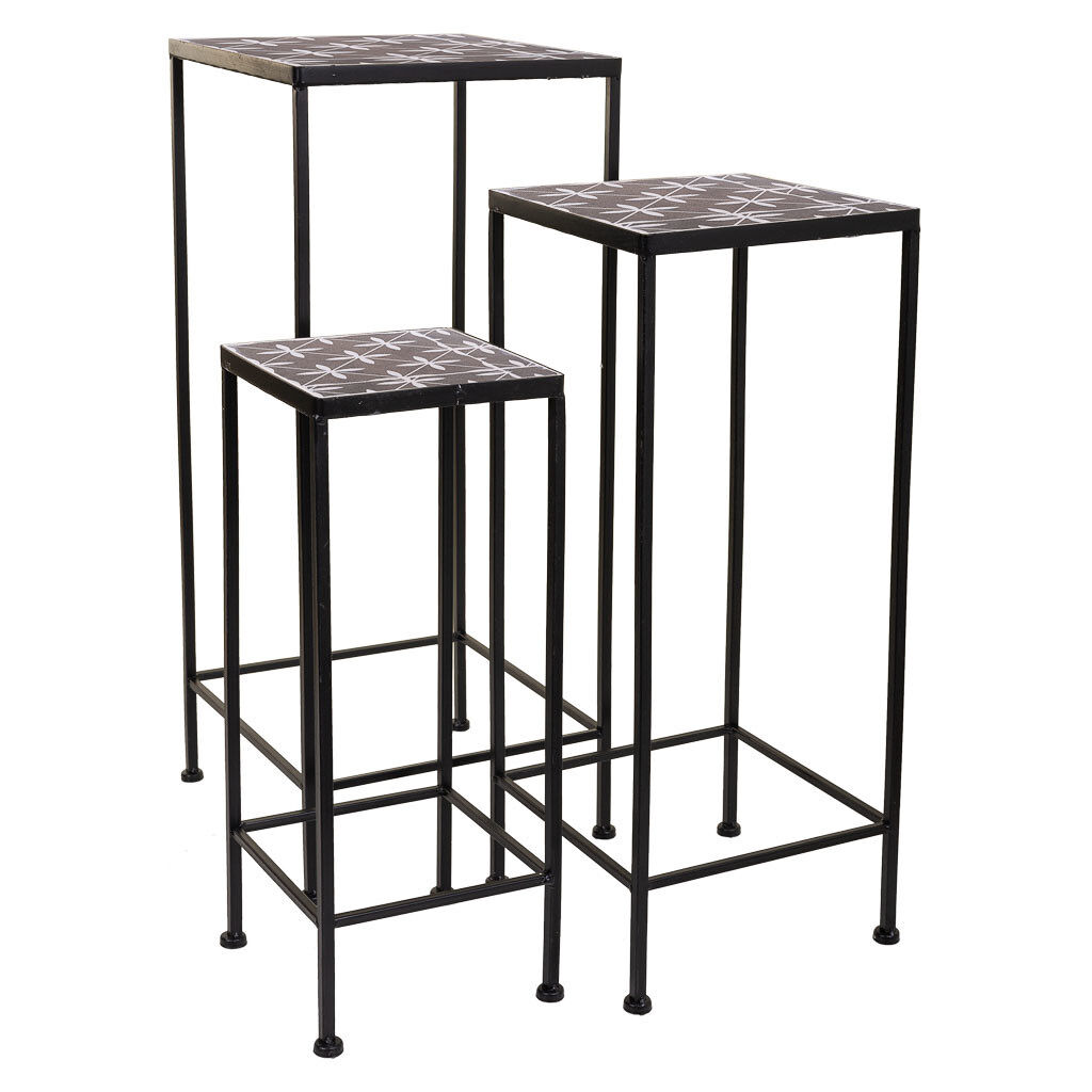 Set 3 soportes de macetas de metal