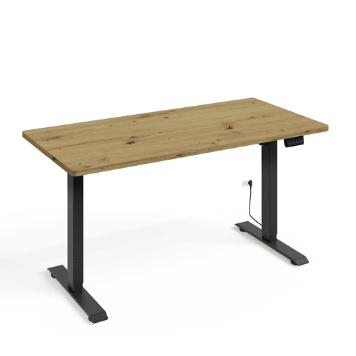 Secretária eléctrica 140 cm Ergo Madeira e Preto
