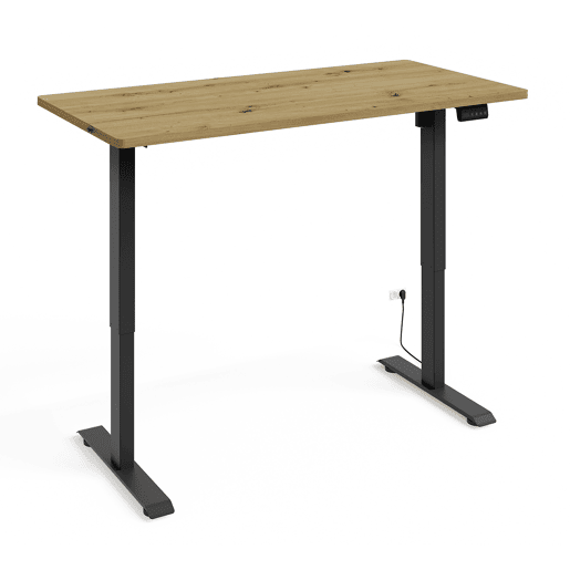 Secretária eléctrica 140 cm Ergo Madeira e Preto