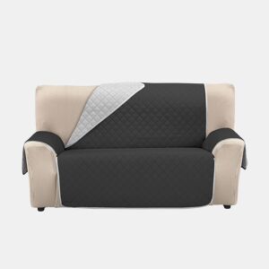 Capa reversível acolchoada para sofá de 2 lugares PLUS Donegal Collections Nina Cinza  Negro