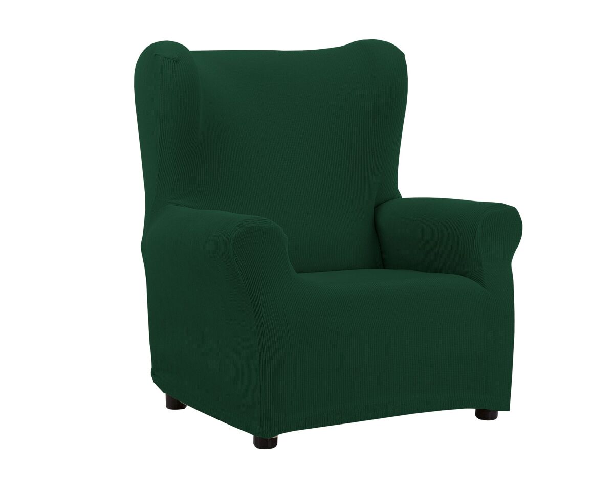 Funda de sillón orejero elástica java verde botella donegal collections