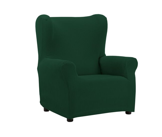 Funda de sillón orejero elástica java verde botella donegal collections