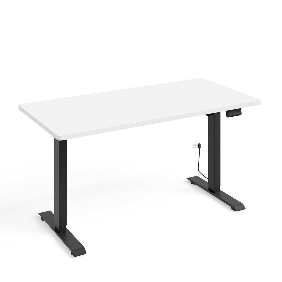 Escritorio eléctrico 140 cm ergo blanco y negro