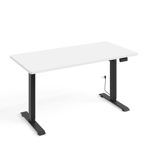 Secretária eléctrica 140 cm Ergo Branco e Preto
