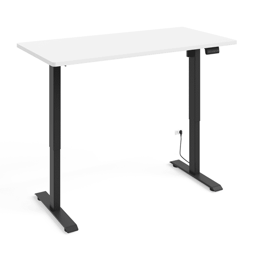 Secretária eléctrica 140 cm Ergo Branco e Preto