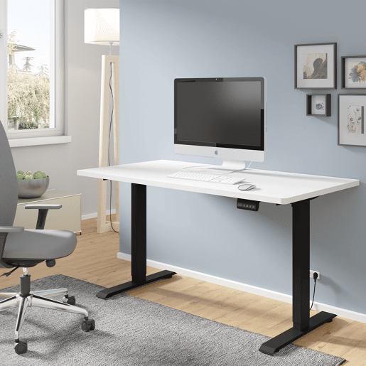 Secretária eléctrica 140 cm Ergo Branco e Preto