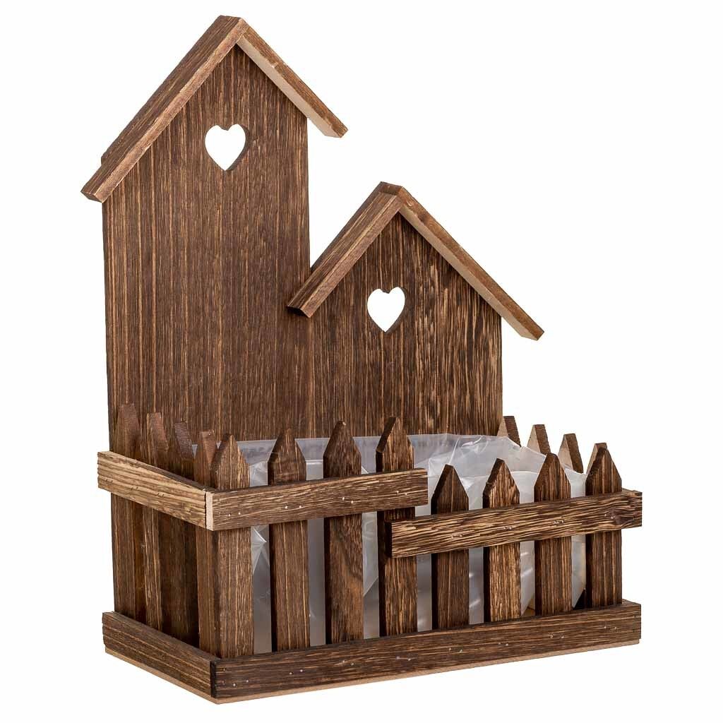 Soporte de madera en tono marrón de 26.5x15x35 cm