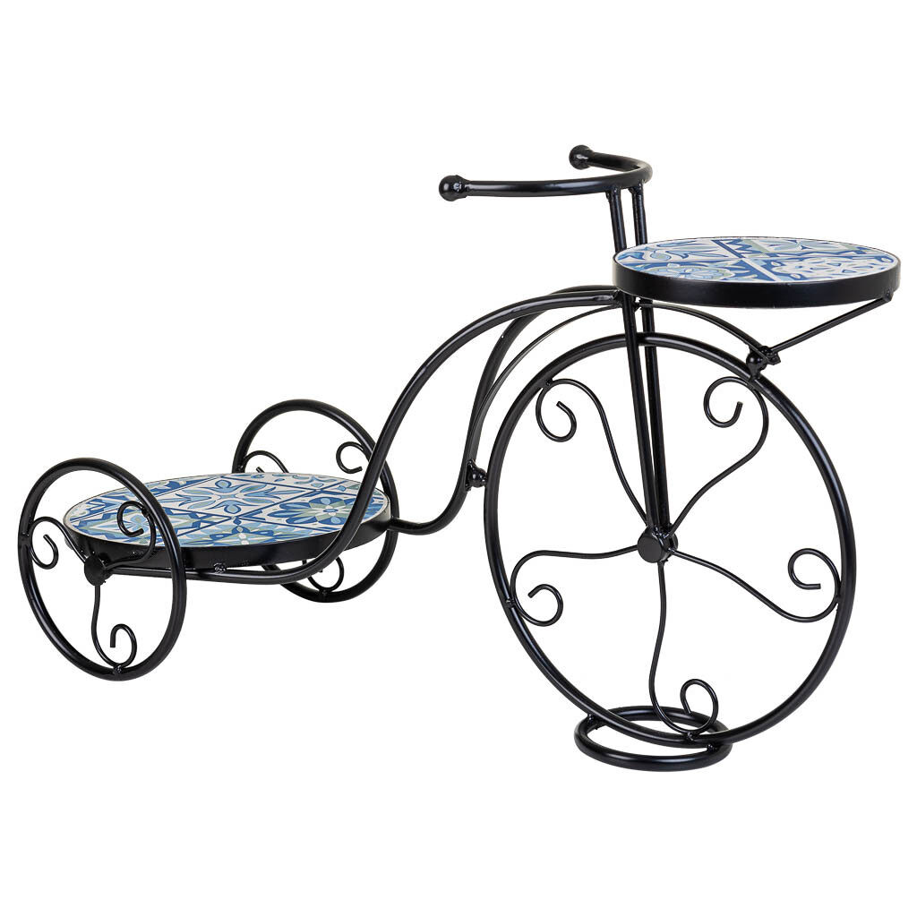 Soporte bici de mosaico y forja
