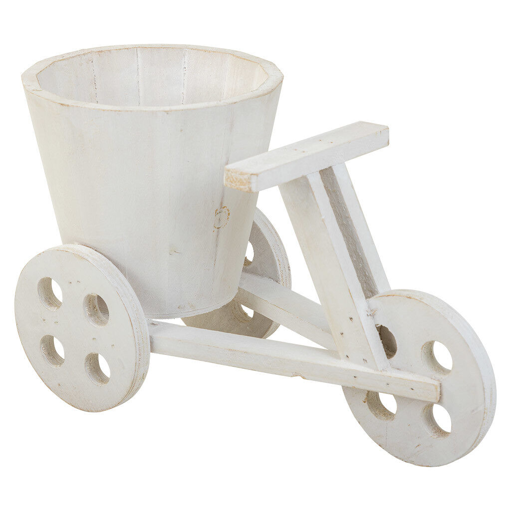 Soporte bici para maceta de madera