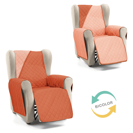 Capa reversível acolchoada para sofá de 1 lugar Donegal Collections Nina Coral  Teja