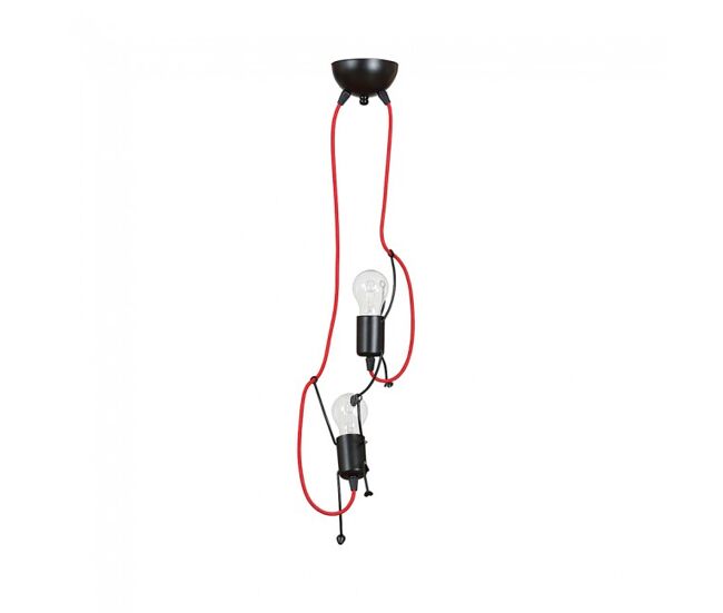 Lámpara colgante infantil mime negro 2 luces marca wonderlamp