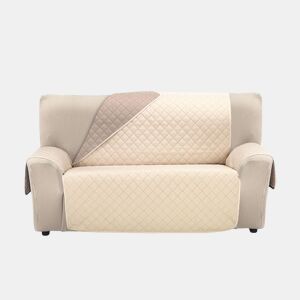 Capa reversível acolchoada para sofá de 2 lugares PLUS Donegal Collections Nina Beige Cuero