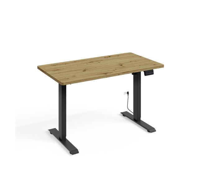 Escritorio eléctrico 120 cm ergo madera y negro