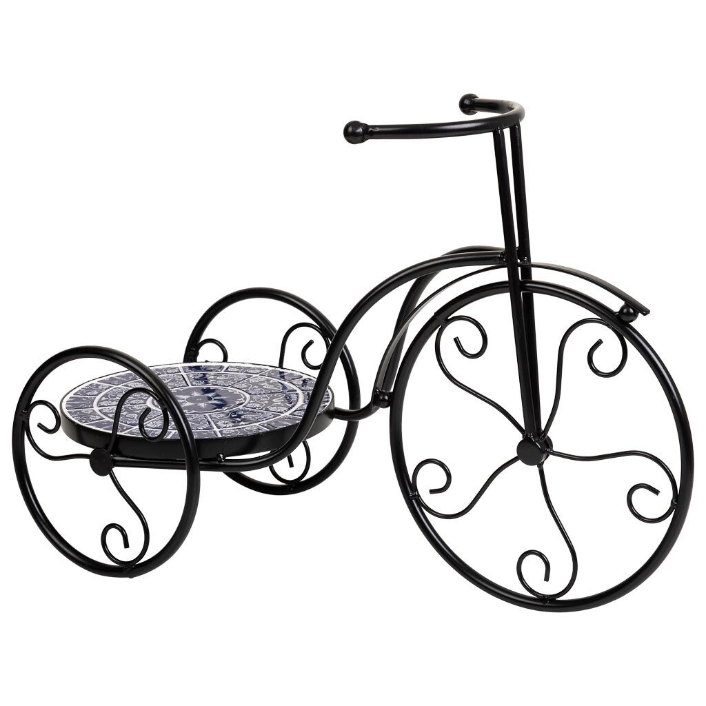 soporte bici de mosaico y forja