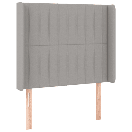 vidaXL Cabeceira de cama c abas tecido 93x16x118128cm cinzento-claro