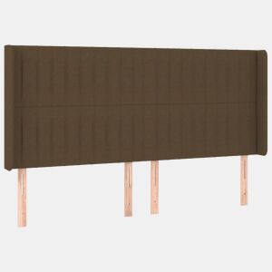 vidaXL Cabeceira cama c abas tecido 183x16x118128 cm castanho-escuro
