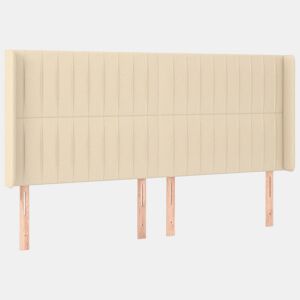 vidaXL Cabeceira de cama c abas tecido 163x16x118128 cm cor crème