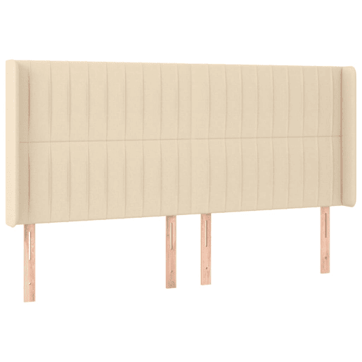 vidaXL Cabeceira de cama c abas tecido 203x16x118128 cm creme vidaXL Cabeceira de cama c abas tecido 203x16x118128 cm creme