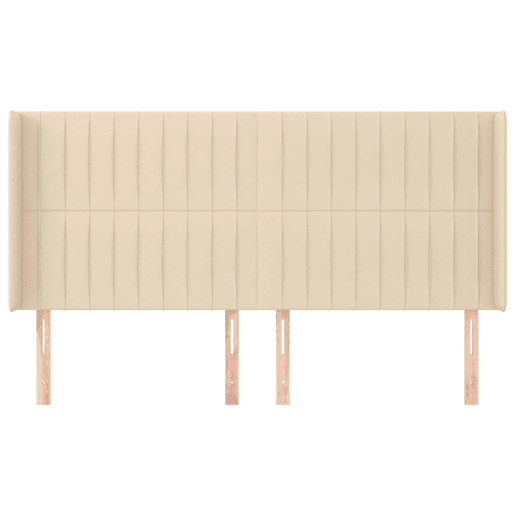 vidaXL Cabeceira de cama c abas tecido 203x16x118128 cm creme vidaXL Cabeceira de cama c abas tecido 203x16x118128 cm creme