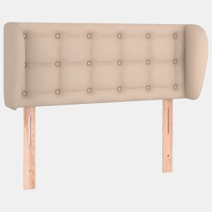 vidaXL Cabeceira cama abas couro artificial 93x23x7888 cm cappuccino