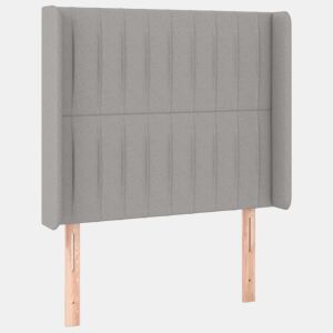 vidaXL Cabeceira cama c abas tecido 103x16x118128 cm cinzento-claro