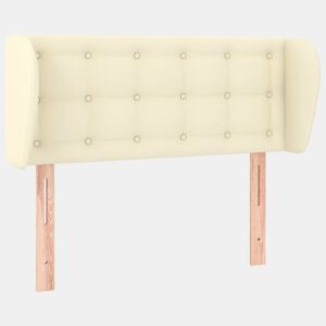 vidaXL Cabeceira de cama c abas couro artificial 103x23x7888cm creme