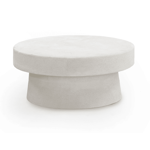 Mesa de centro em cimento branco de poliresina Mesa de centro em cimento branco de poliresina