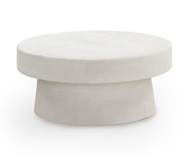 Mesa de centro color cemento blanco de poliresina